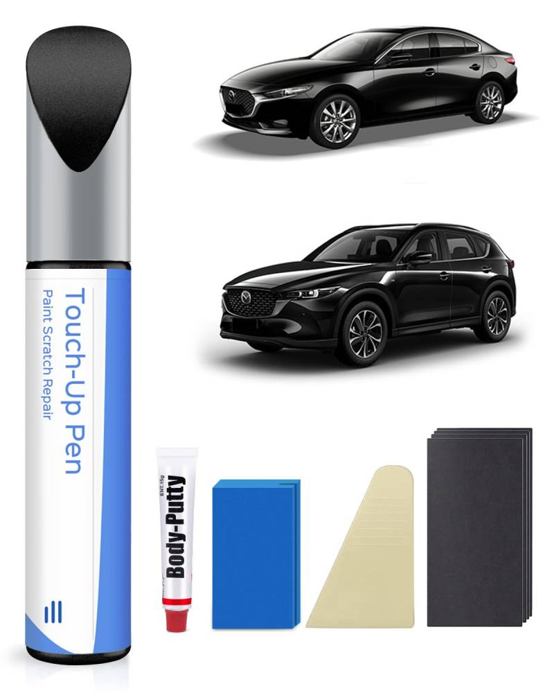 41W Jet Black Pearl Lackstift Kit für Mazda – Exakte Übereinstimmung für Chips und Kratzer von PARTS4EV