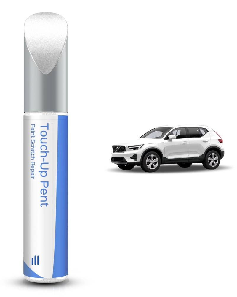 614 Ice White Metallic Lackstift Kompatibel mit Volvo XC40 Exakte Übereinstimmung für Chips und Kratzer von PARTS4EV