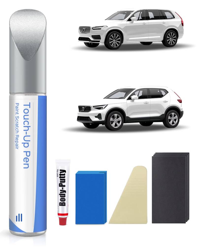 PARTS4EV 707 Crystal White Pearl Tricoat Nachbesserungslack Kit Kompatibel mit Volvo S60L/XC60/XC40/XC90 Exakte Übereinstimmung für Chips und Kratzer von PARTS4EV