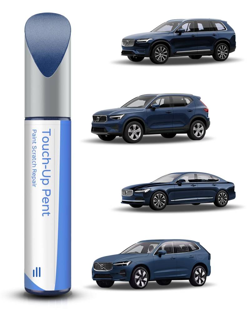 723 Denim Blue Metallic Lackstift Kompatibel mit Volvo XC40/2018 XC60/XC90/2020 S60 Exakte Übereinstimmung für Chips und Kratzer von PARTS4EV