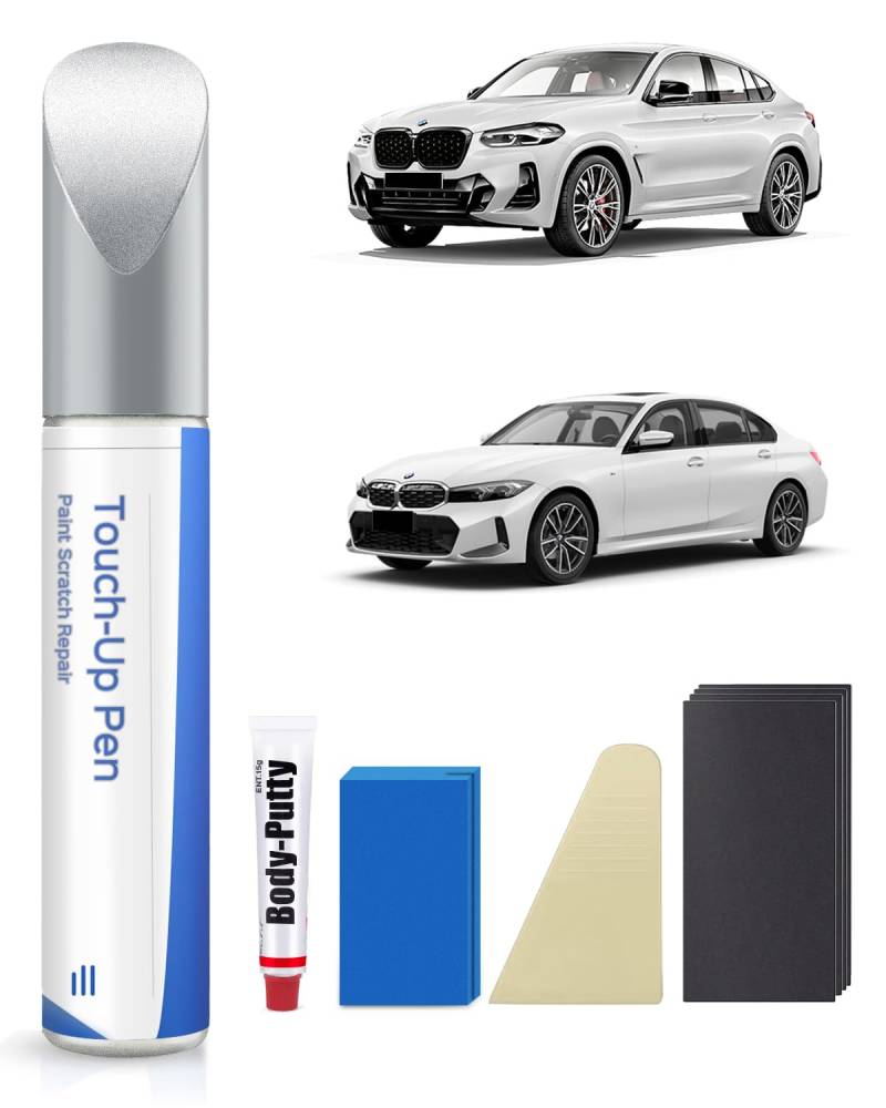 A96 Mineralweiß Metallic Tricoat Lackstift Kit für BMW – Exakte Übereinstimmung für Chips und Kratzer von PARTS4EV