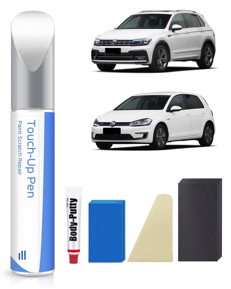 LC9A/0Q Pure White Lackstift Kit Kompatibel mit VW/Volkswagen Exakte Übereinstimmung für Chips und Kratzer von PARTS4EV