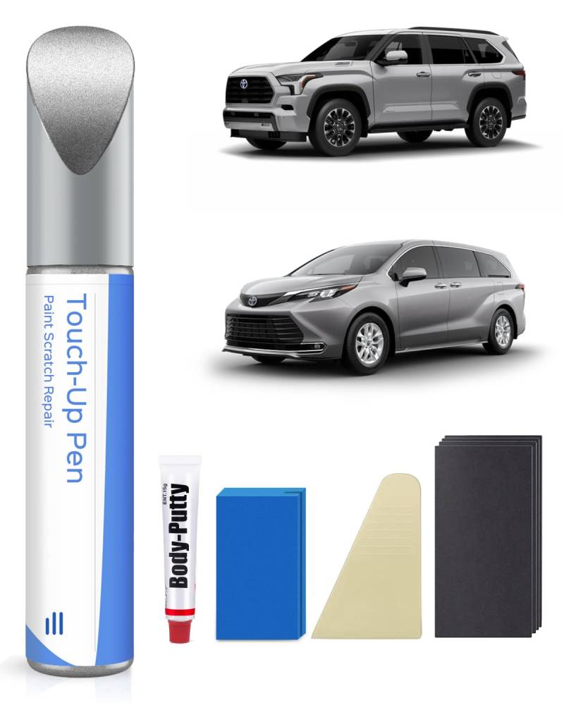 PARTS4EV 1D6 Silver Sky Metallic Lackstift Kit für Toyota – Exakte Übereinstimmung für Chips und Kratzer von PARTS4EV