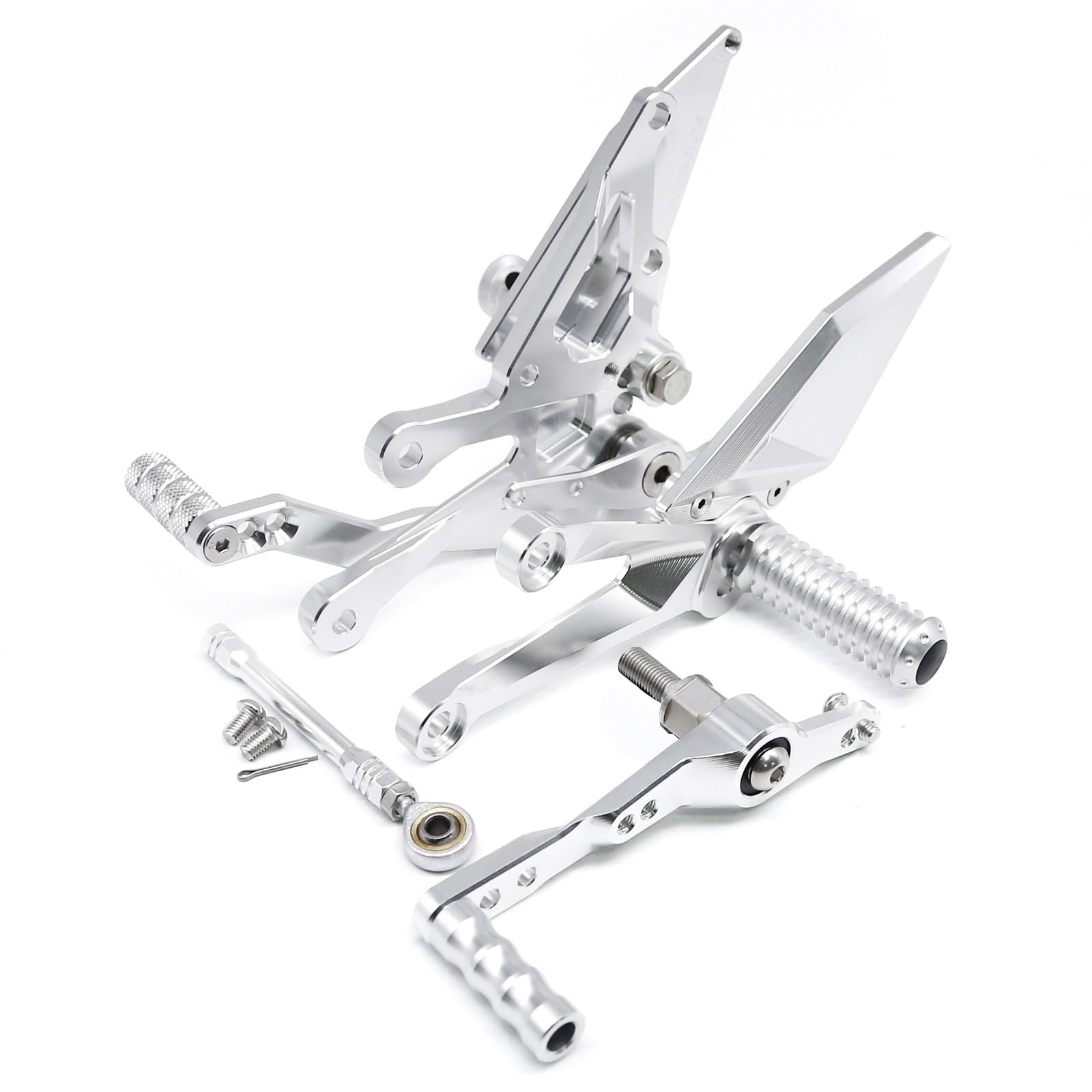 Fußrasten Pedal CNC Fußrastenanlage Motorrad Aluminium Fußrasten Für YZF R7 YZFR7 2021 2022 Fußstütze Hinten Set Fuß Rest Pedal Teile Vordere Fußrasten Motorräder(Silver) von PASPRT