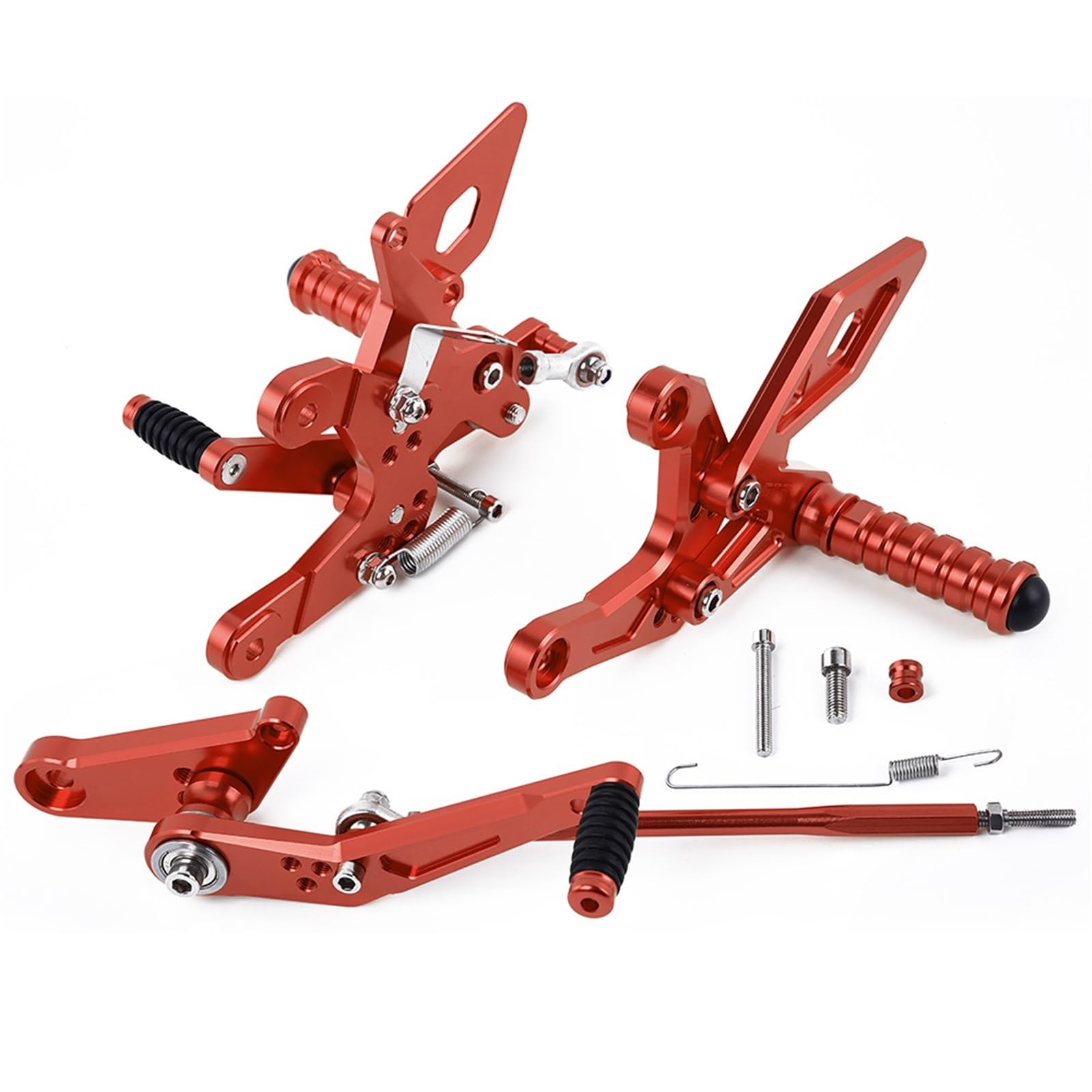 Fußrasten Pedal Einstellbare Fußrastenanlage Hinten Set Motorrad Fußstützen Fußrasten Teile Für CBR 500R CB 500F 2013-2023 Vordere Fußrasten Motorräder(Red) von PASPRT