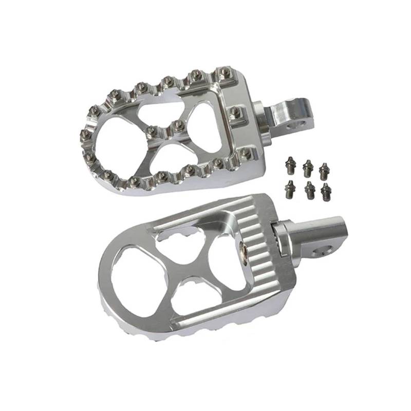 Fußrasten Pedal Für Harley Sportster XL 883 1200 Dyna Street Bob Bobber Motorrad Fußrasten MX Wide Fat Fußstützen Pedale W/Shifter Pegs Vordere Fußrasten Motorräder(Silver) von PASPRT