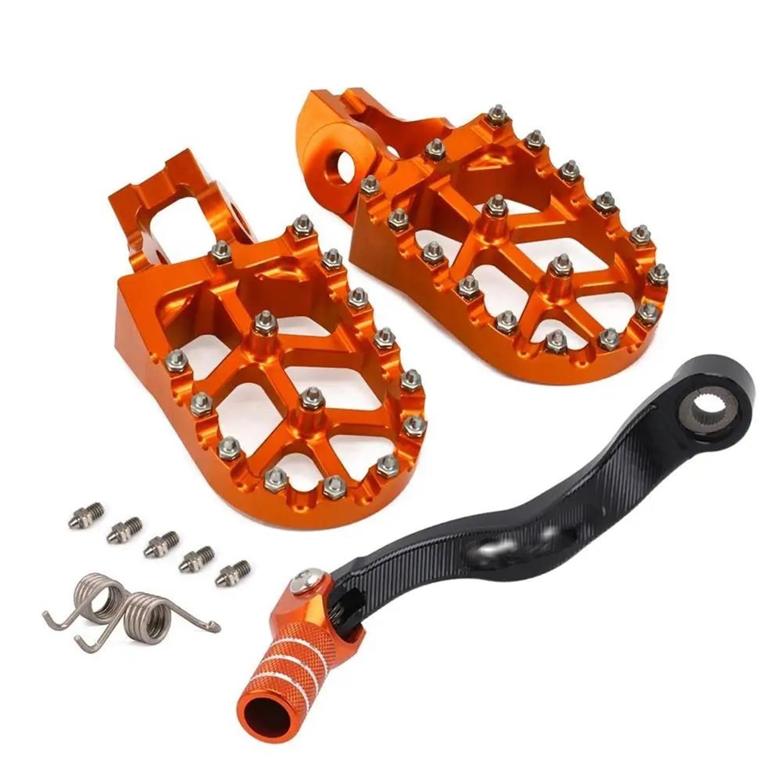 Fußrasten Pedal Für SX SXF XCF EXCF 125 150 450 500 Motorrad CNC Getriebe Schalthebel Fußrasten Fußstütze Pedal Kits Vordere Fußrasten Motorräder(Set) von PASPRT