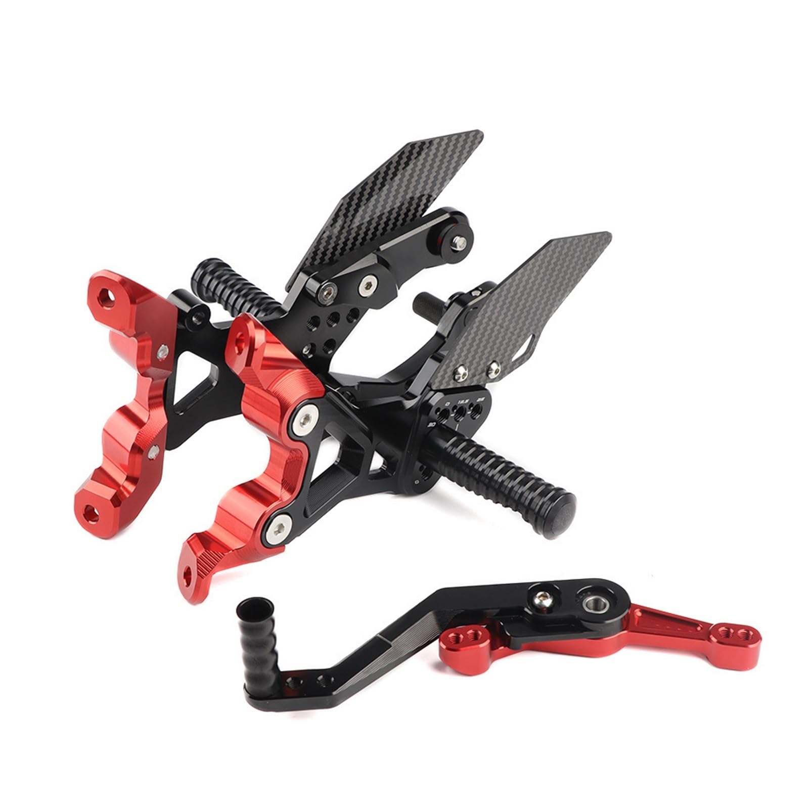 Fußrasten Pedal Fußstütze Carbon Fiber Einstellbare Hinten Fußrasten Stützen Fußrastenanlage Fußrasten Motorrad Zubehör Für BM&W Für S1000RR K67 2019-2022 Vordere Fußrasten Motorräder(Red) von PASPRT