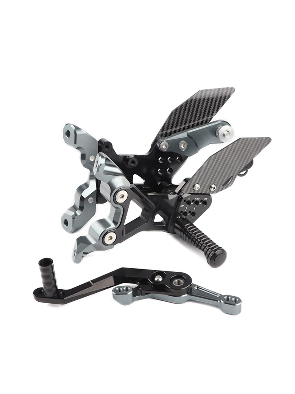 Fußrasten Pedal Fußstütze Carbon Fiber Einstellbare Hinten Fußrasten Stützen Fußrastenanlage Fußrasten Motorrad Zubehör Für BM&W Für S1000RR K67 2019-2022 Vordere Fußrasten Motorräder(Black) von PASPRT