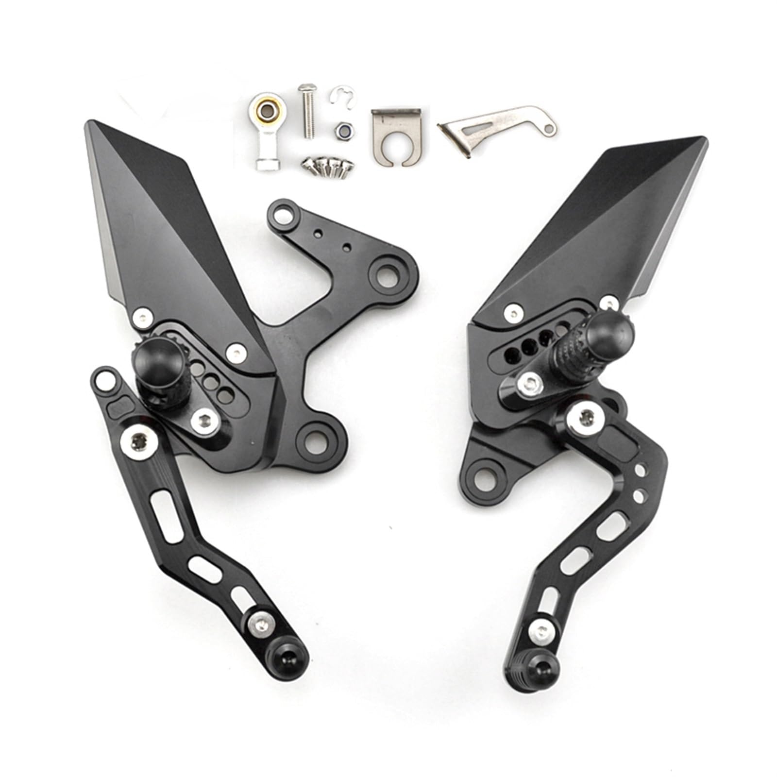 Fußrasten Pedal Hinten Sets Erhöhen Pedal Einstellbare Fußrastenanlage Fußrasten Schalthebel Brems Kit Für Kawasaki Für Z400 NINJA400 Ninja 400 2018-2021 Vordere Fußrasten Motorräder(Black) von PASPRT