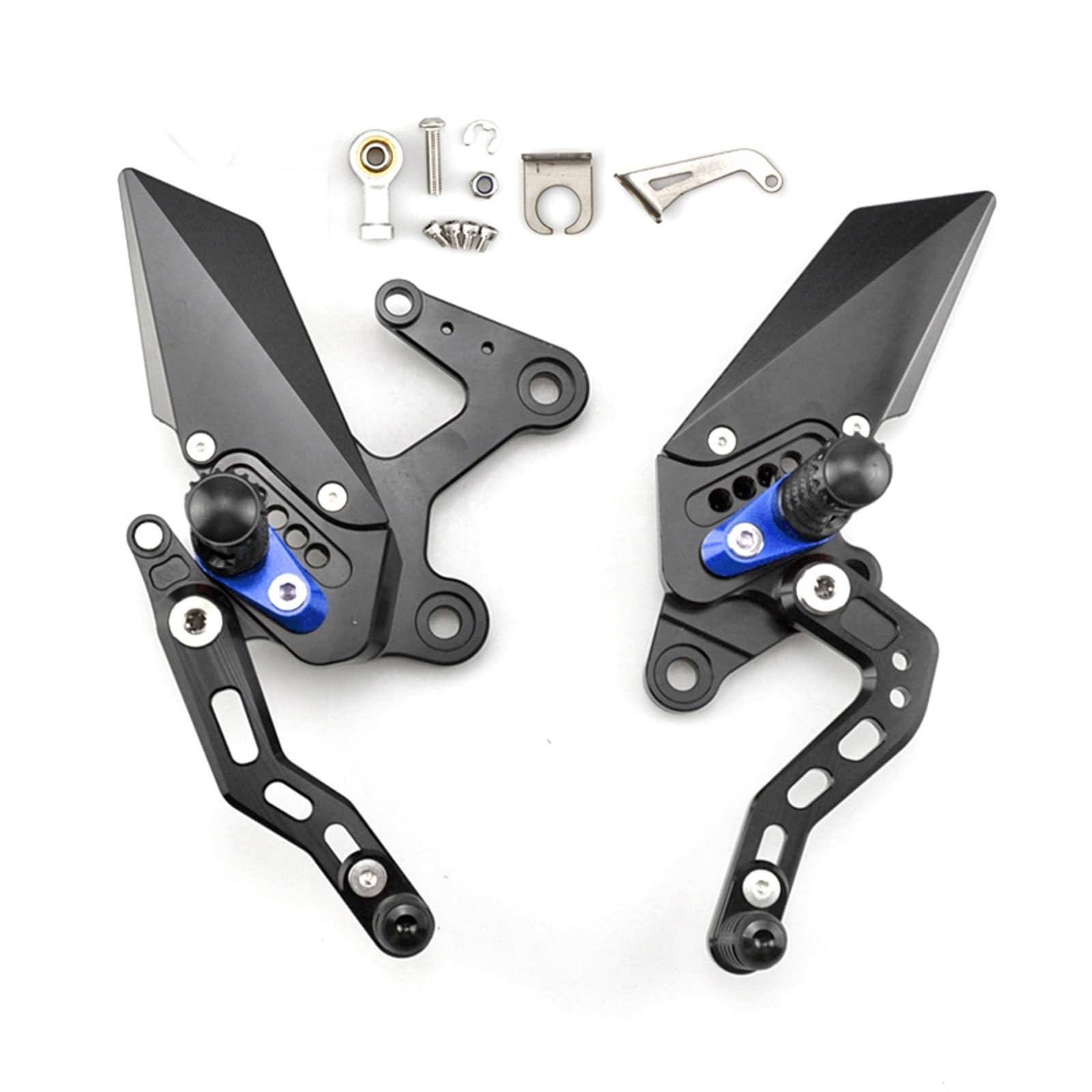 Fußrasten Pedal Hinten Sets Erhöhen Pedal Einstellbare Fußrastenanlage Fußrasten Schalthebel Brems Kit Für Kawasaki Für Z400 NINJA400 Ninja 400 2018-2021 Vordere Fußrasten Motorräder(Blue) von PASPRT