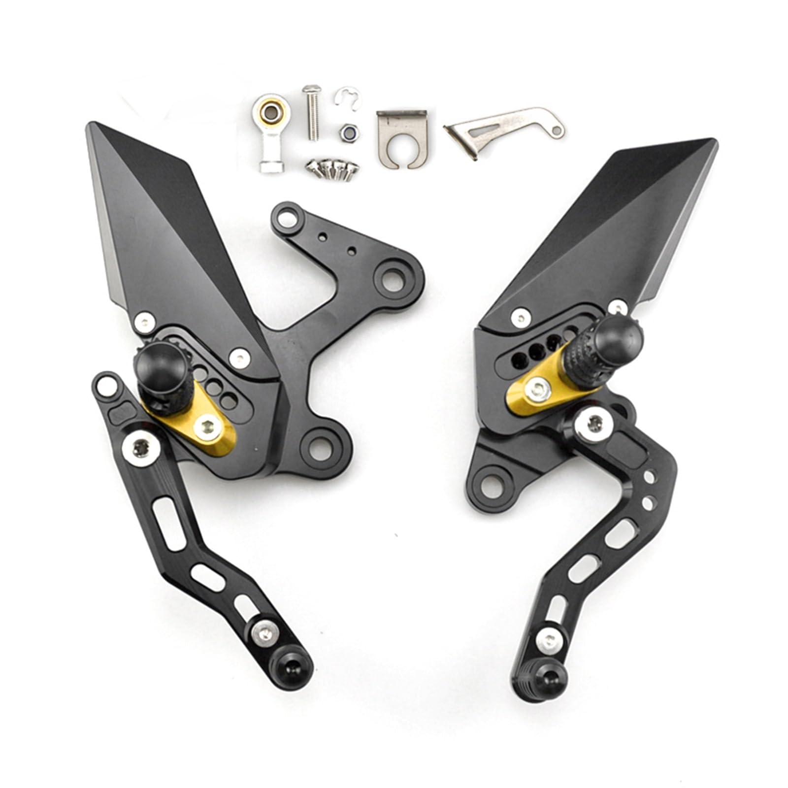 Fußrasten Pedal Hinten Sets Erhöhen Pedal Einstellbare Fußrastenanlage Fußrasten Schalthebel Brems Kit Für Kawasaki Für Z400 NINJA400 Ninja 400 2018-2021 Vordere Fußrasten Motorräder(Yellow) von PASPRT