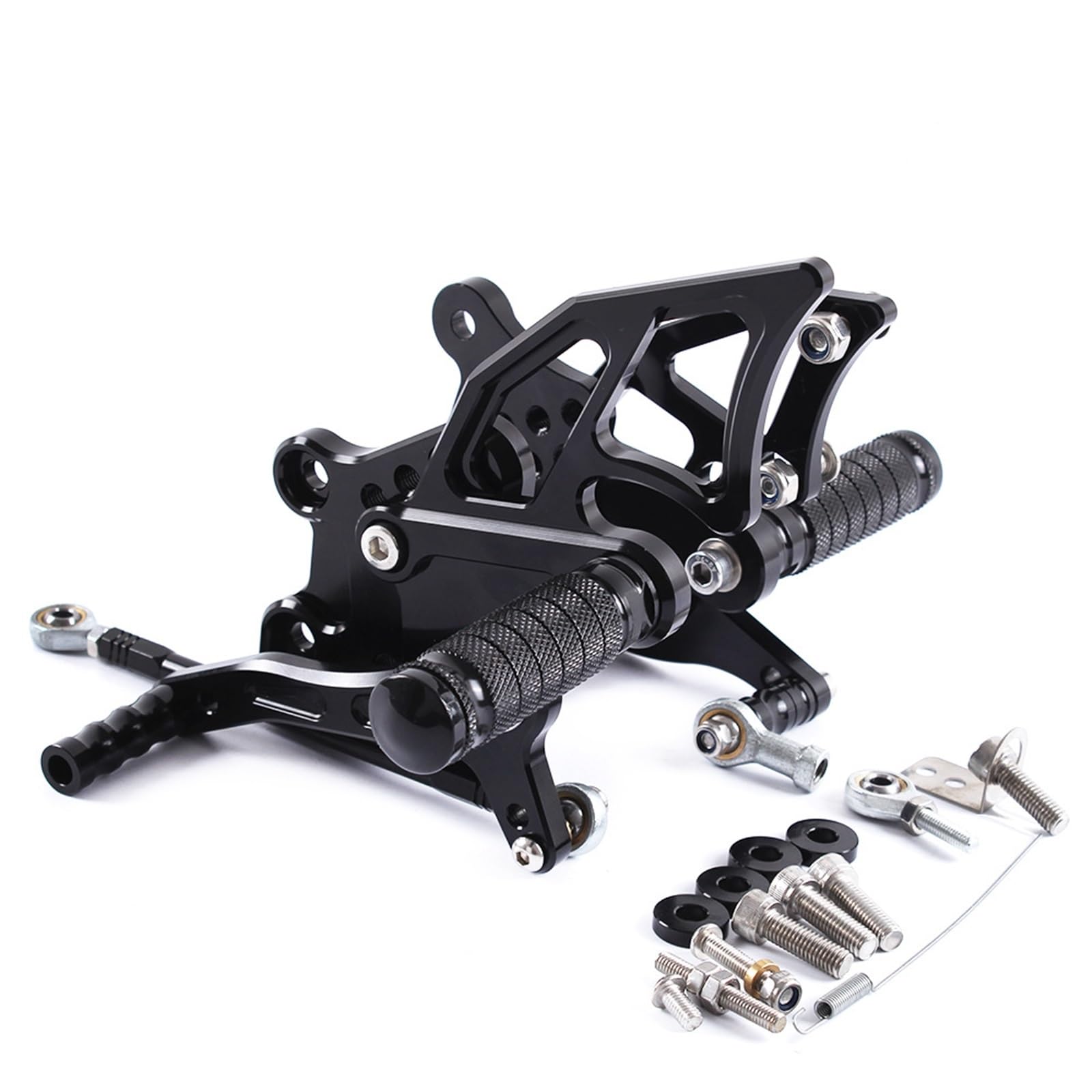 Fußrasten Pedal Motorrad Einstellbare Hinten Sets Fußrastenanlage Für YZF R3 R25 YZF-R3 MT03 2015-2022 Fußstütze Fußrasten Pegs Fußrasten Pedal Vordere Fußrasten Motorräder(Black) von PASPRT