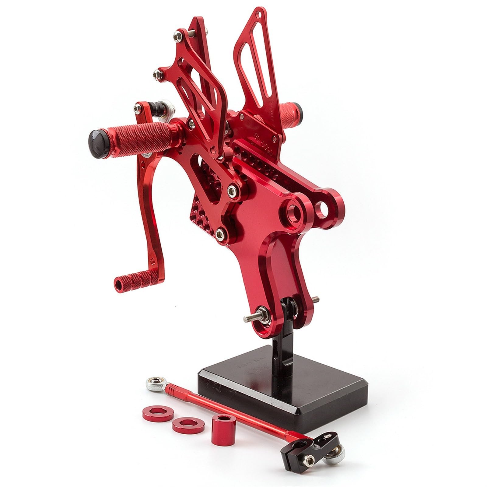 Fußrasten Pedal Motorrad Fußrastenanlage Für CBF150 CB190R Fußstütze Fußrasten CNC Aluminium Legierung Pedal Fuß Peg Hinten Set Vordere Fußrasten Motorräder(Red) von PASPRT