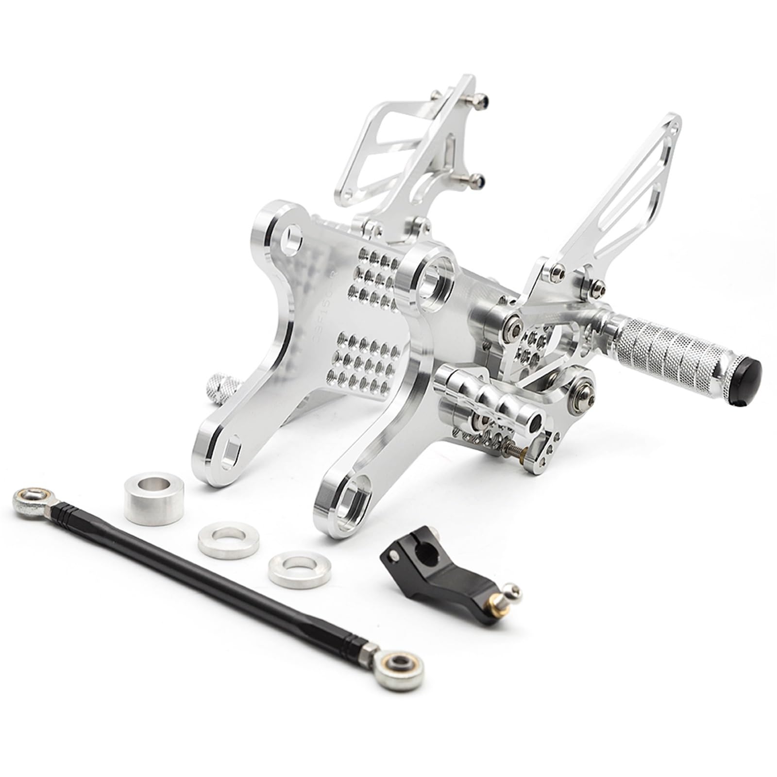 Fußrasten Pedal Motorrad Fußrastenanlage Für CBF150 CB190R Fußstütze Fußrasten CNC Aluminium Legierung Pedal Fuß Peg Hinten Set Vordere Fußrasten Motorräder(Silver) von PASPRT