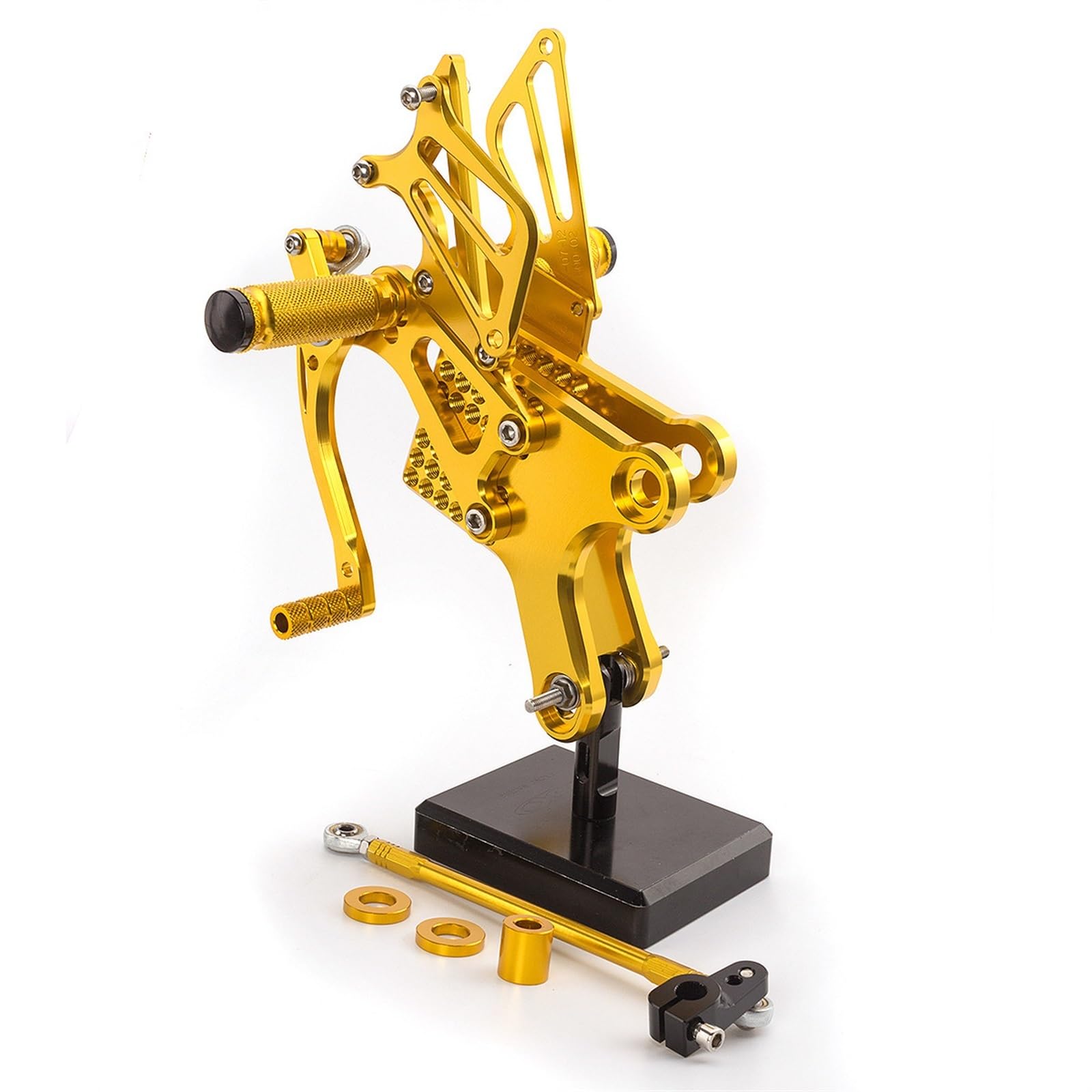 Fußrasten Pedal Motorrad Fußrastenanlage Für CBF150 CB190R Fußstütze Fußrasten CNC Aluminium Legierung Pedal Fuß Peg Hinten Set Vordere Fußrasten Motorräder(Yellow) von PASPRT