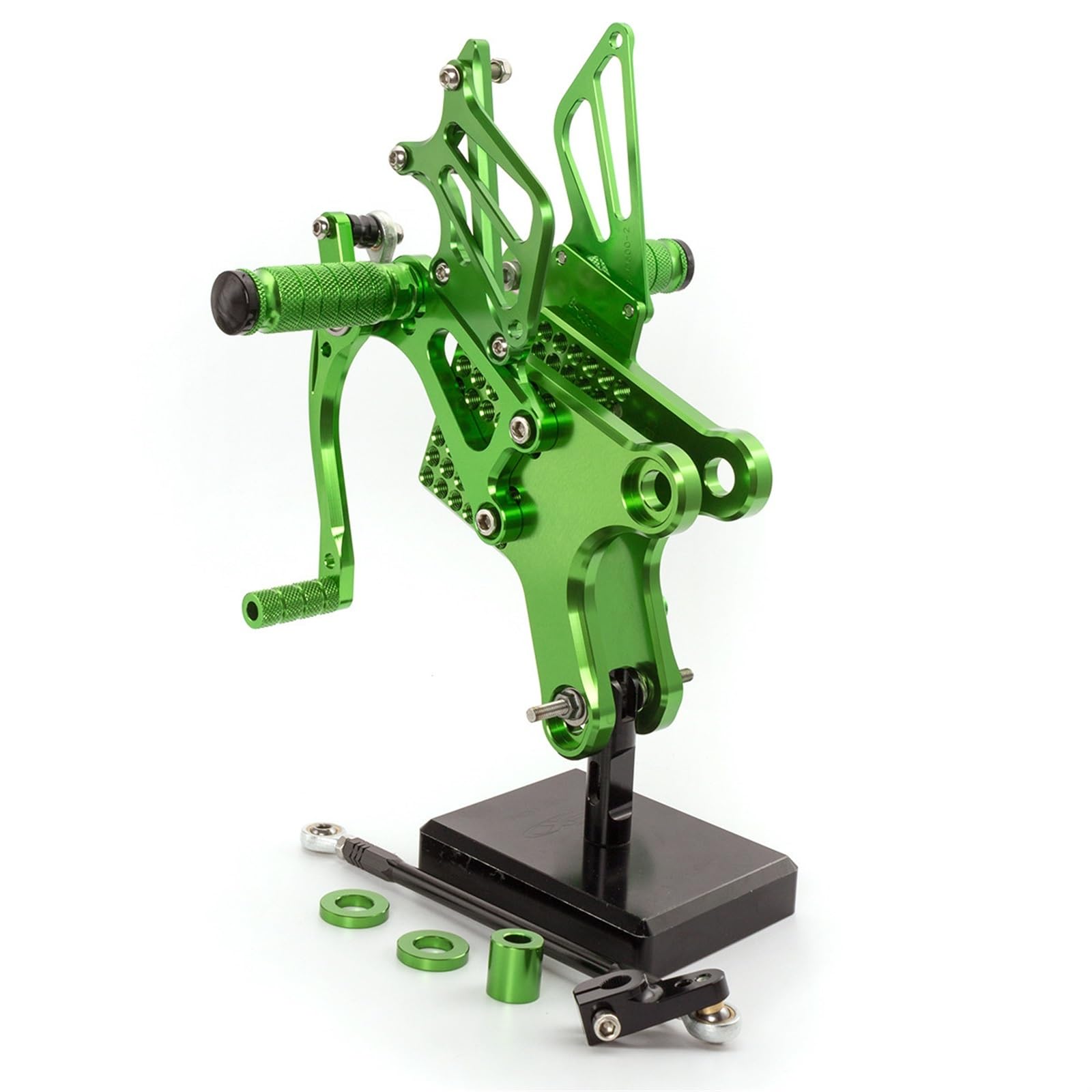 Fußrasten Pedal Motorrad Fußrastenanlage Fußstütze Fußrasten CNC Aluminium Legierung Pedal Fußrasten Hinten Set Für CBF150 CB190R Vordere Fußrasten Motorräder(Green) von PASPRT