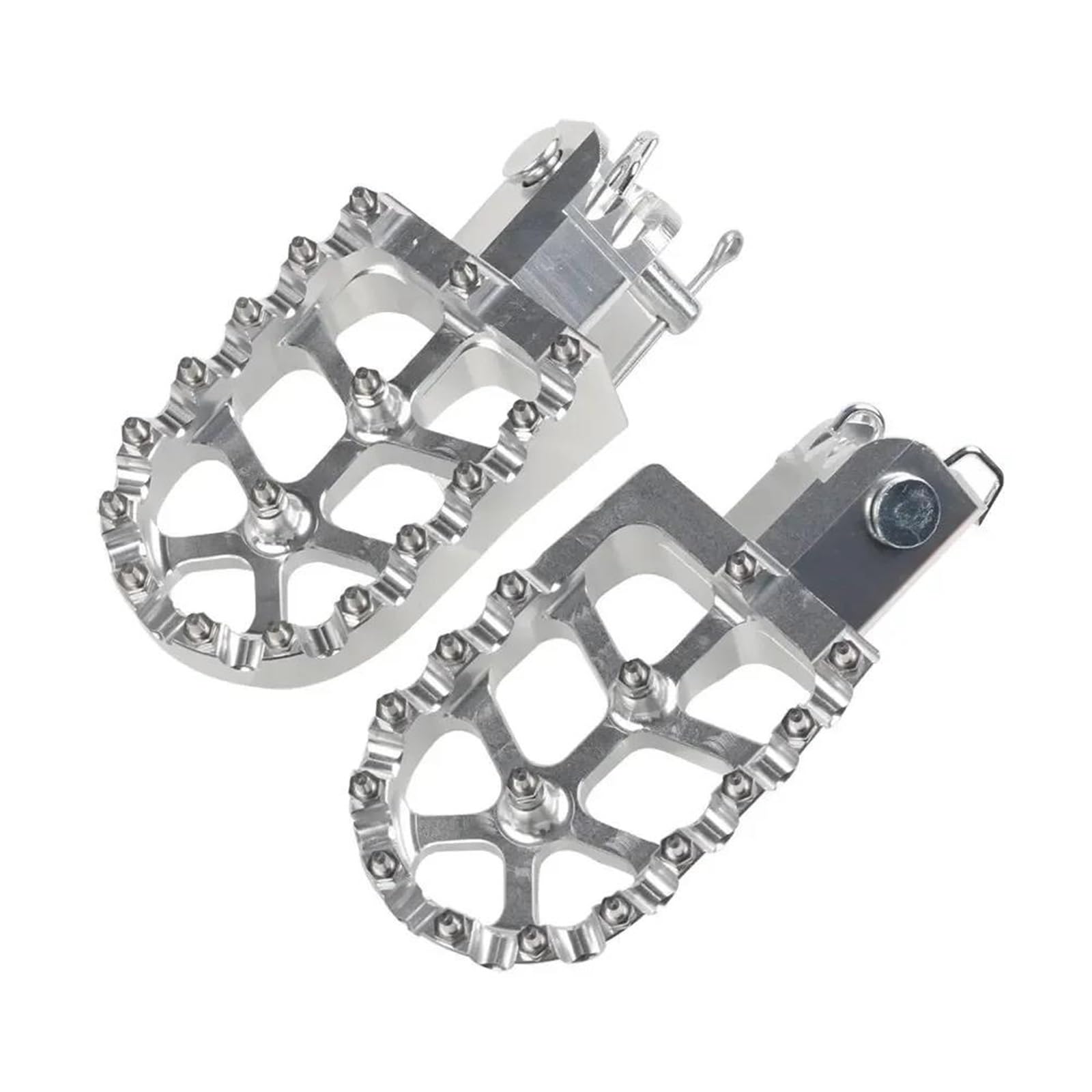 Fußrasten Pedal Motorradzubehör Fußrasten Fußstütze Pedal Für CRF XR 50 70 110 Für CRF50 Für CT200U Für M2R Für SDG Für DHZ Für SSR Für KAYO Pit Bike Vordere Fußrasten Motorräder(Silver) von PASPRT