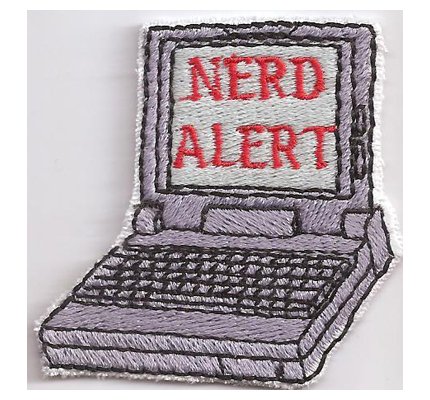 Nerd ALERT Gamer Patch gestickt Computer Zocker Aufnäher mit Stickerei zum aufnähen EDV Hacker Bügelbilder, Computerspiel Applikation für Mousepad/Tasche/Jacke, 60x55mm von PATCH KING