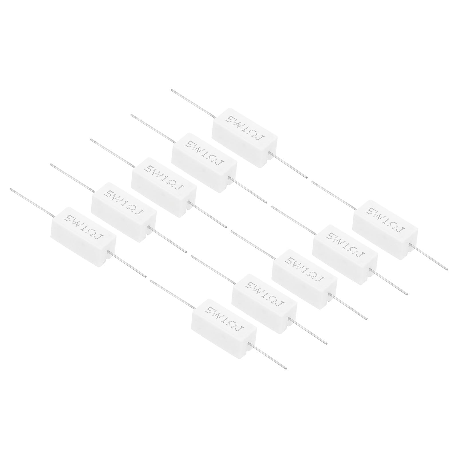 PATIKIL 1-Ohm-Widerstände, 10 Stück 5W Keramik-Zement-Widerstand Leistungs-Widerstand-Set Toleranz 5% für Netzadapter Audio Computer TV Leiterplatte von PATIKIL