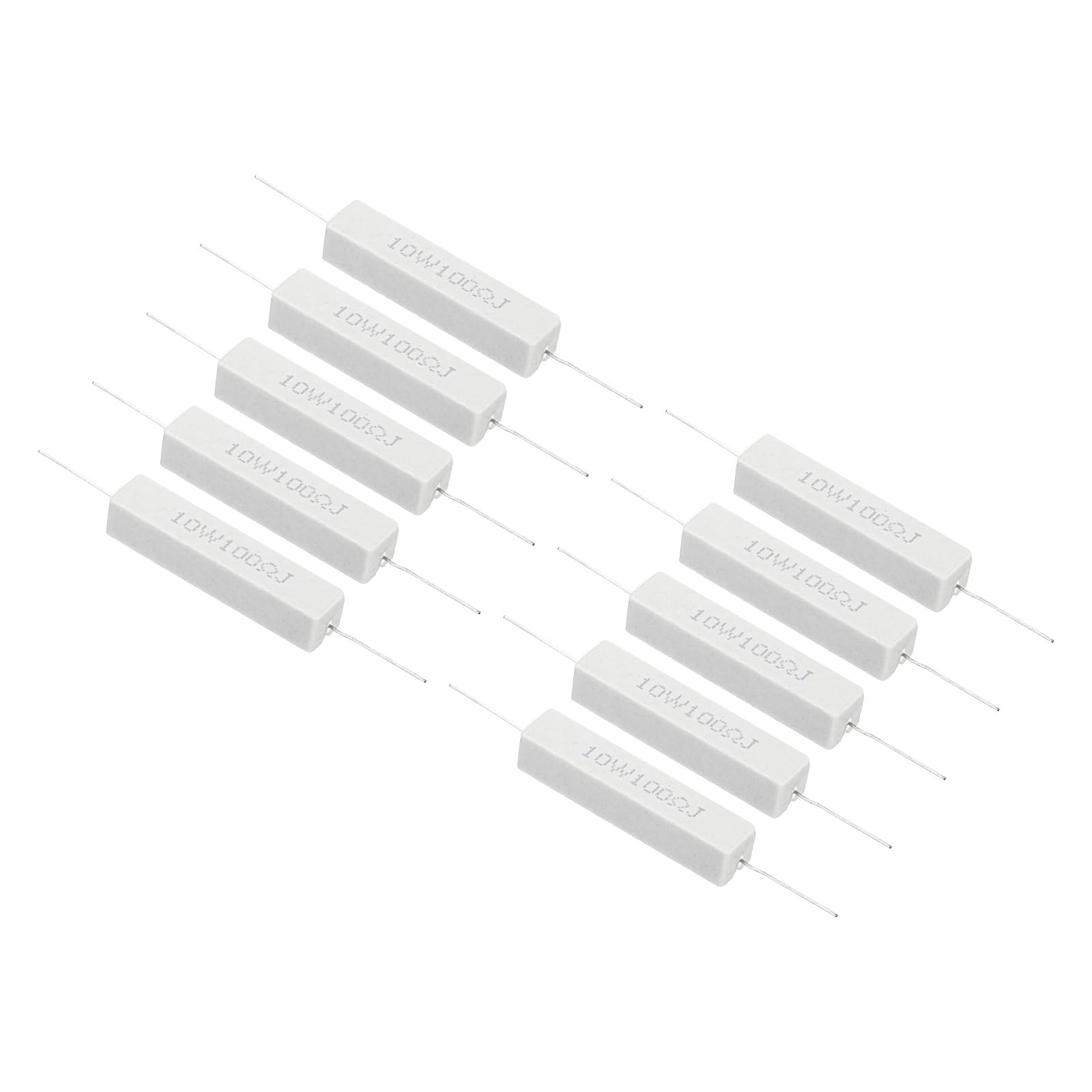 PATIKIL 10 Stück 100 Ohm Widerstände, 10W Keramikzementwiderstand Power Cement Resistor Kit Toleranz 5% für Netzadapter Audio Computer TV Leiterplatte von PATIKIL