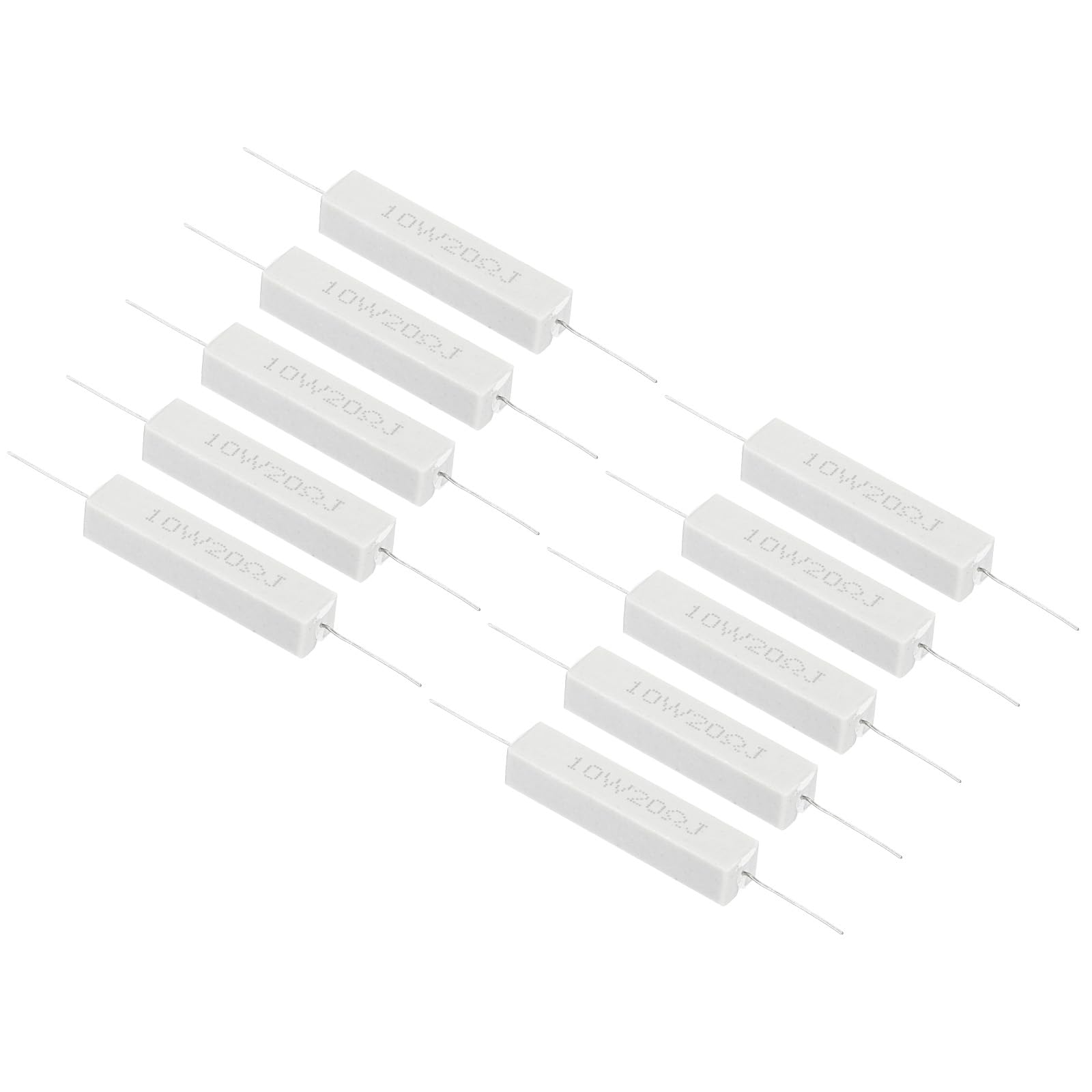 PATIKIL 10 Stück 20 Ohm Widerstände, 10W Keramikzementwiderstand Power Cement Resistor Kit Toleranz 5% für Netzadapter Audio Computer TV Leiterplatte von PATIKIL