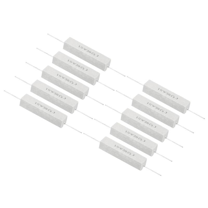 PATIKIL 10 Stück 30 Ohm Widerstände, 10W Keramikzementwiderstand Power Cement Resistor Kit Toleranz 5% für Netzadapter Audio Computer TV Leiterplatte von PATIKIL