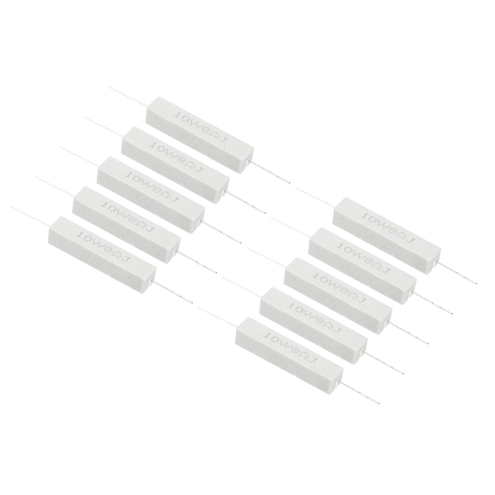 PATIKIL 10 Stück 8 Ohm Widerstände, 10W Keramikzementwiderstand Power Cement Resistor Kit Toleranz 5% für Netzadapter Audio Computer TV Leiterplatte von PATIKIL