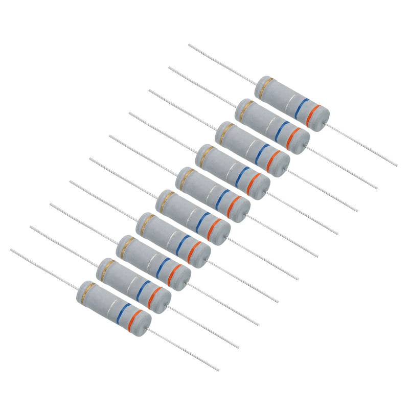 PATIKIL 10Stk.5 Watt 0,36 Ohm Kohleschichtwiderstand, 5% Toleranz Widerstände Axialer bleifarbener Ring für DIY-Projekte und Experimente von PATIKIL