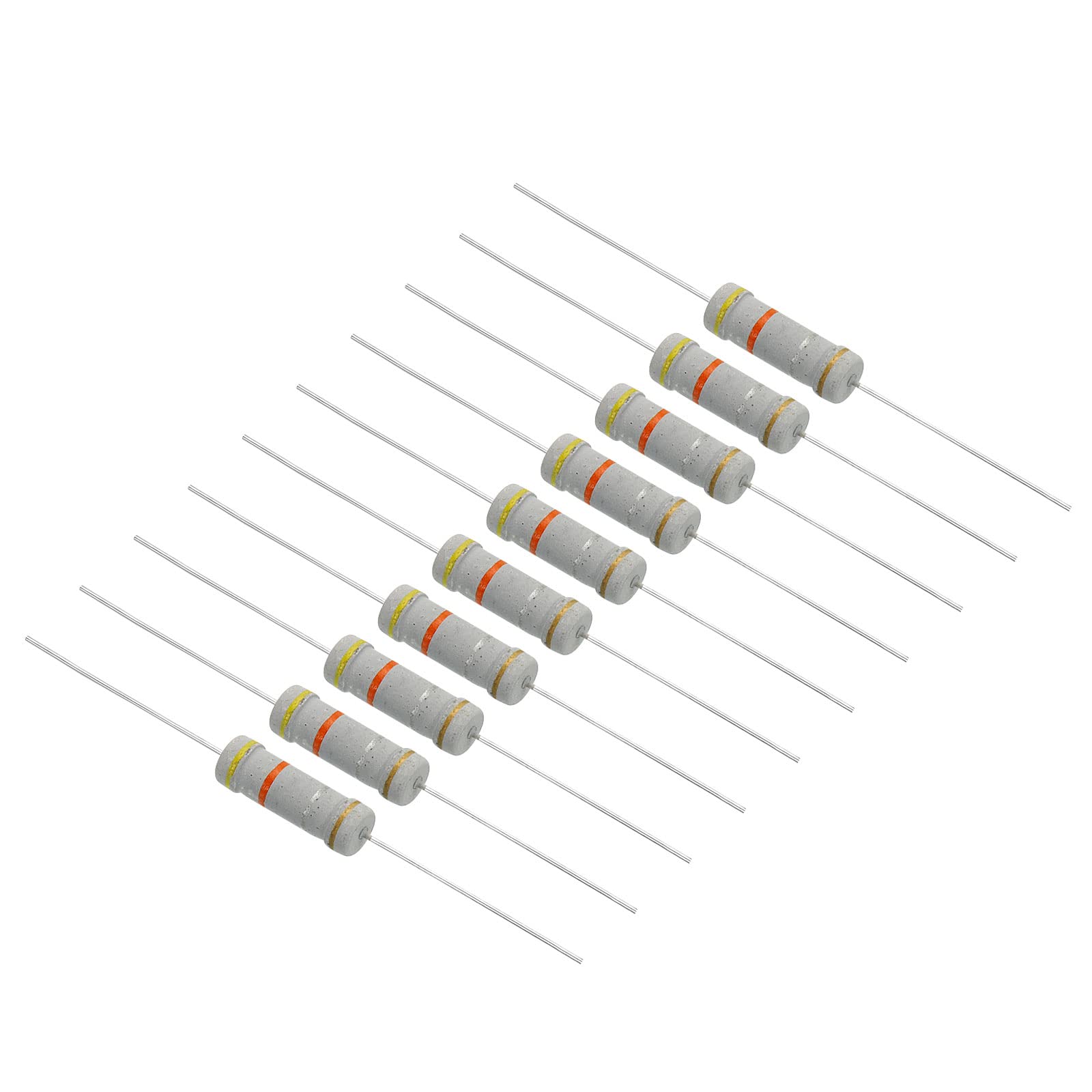 PATIKIL 20 Stück.3Watt 0,43 Ohm Kohleschichtwiderstand, 5% Toleranz Widerstände Axial bleifarbener Ring für DIY-Projekte und Experimente von PATIKIL