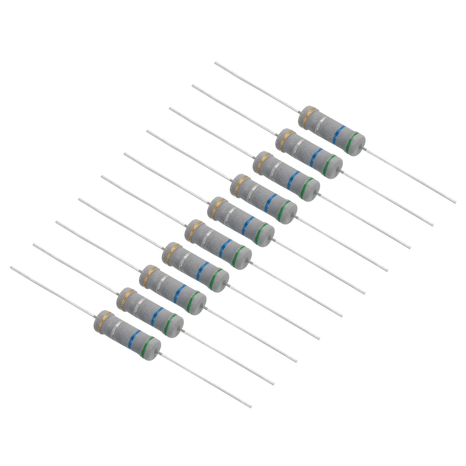 PATIKIL 20 Stück.3Watt 0,56 Ohm Kohleschichtwiderstand, 5% Toleranz Widerstände Axial bleifarbener Ring für DIY-Projekte und Experimente von PATIKIL