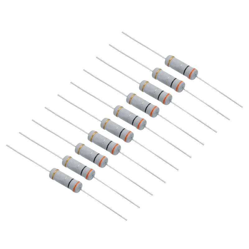 PATIKIL 30 Stück.3Watt 0,3 Ohm Kohleschichtwiderstand, 5% Toleranz Widerstände Axial bleifarbener Ring für DIY-Projekte und Experimente von PATIKIL