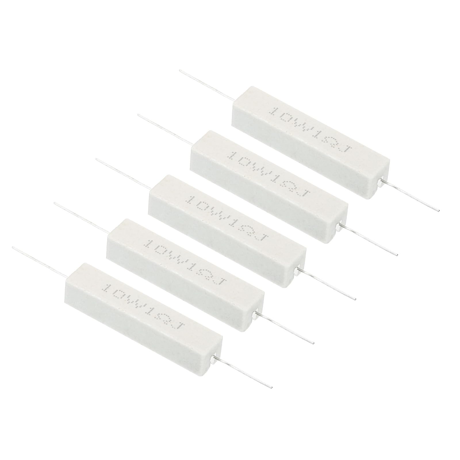 PATIKIL 5 Stück 1 Ohm Widerstände, 10W Keramik Zementwiderstand Leistungs Zementwiderstand Kit Toleranz 5% für Netzadapter Audio Computer TV Leiterplatte von PATIKIL