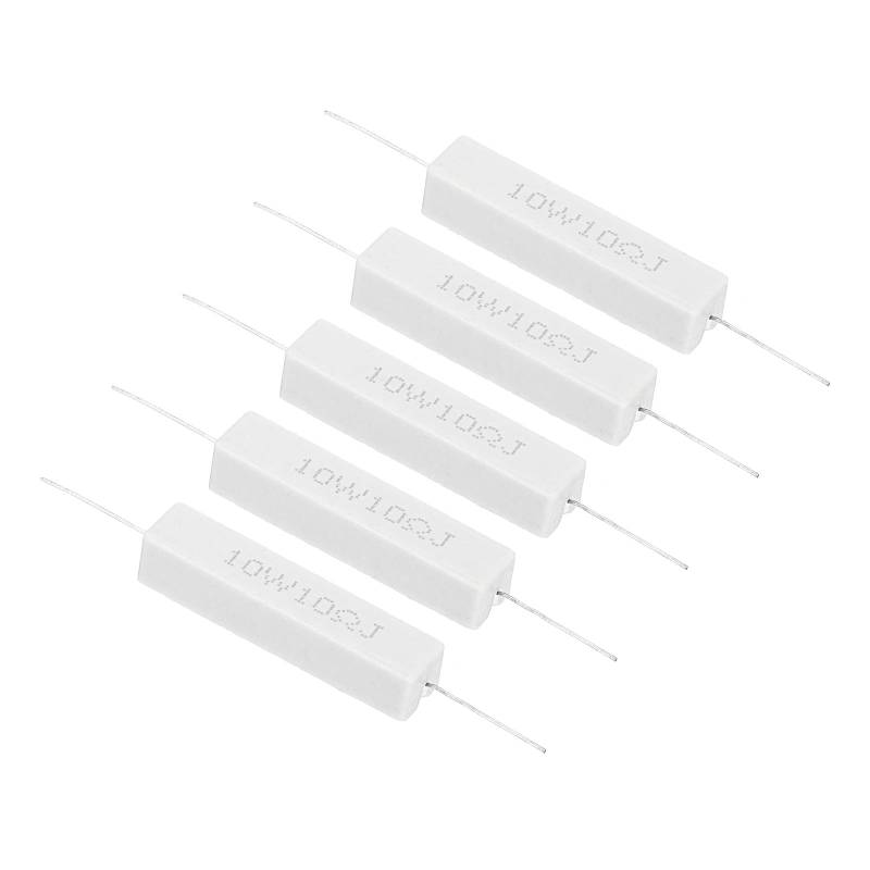 PATIKIL 5 Stück 10 Ohm Widerstände, 10W Keramik Zementwiderstand Leistungs Zementwiderstand Kit Toleranz 5% für Netzadapter Audio Computer TV Leiterplatte von PATIKIL