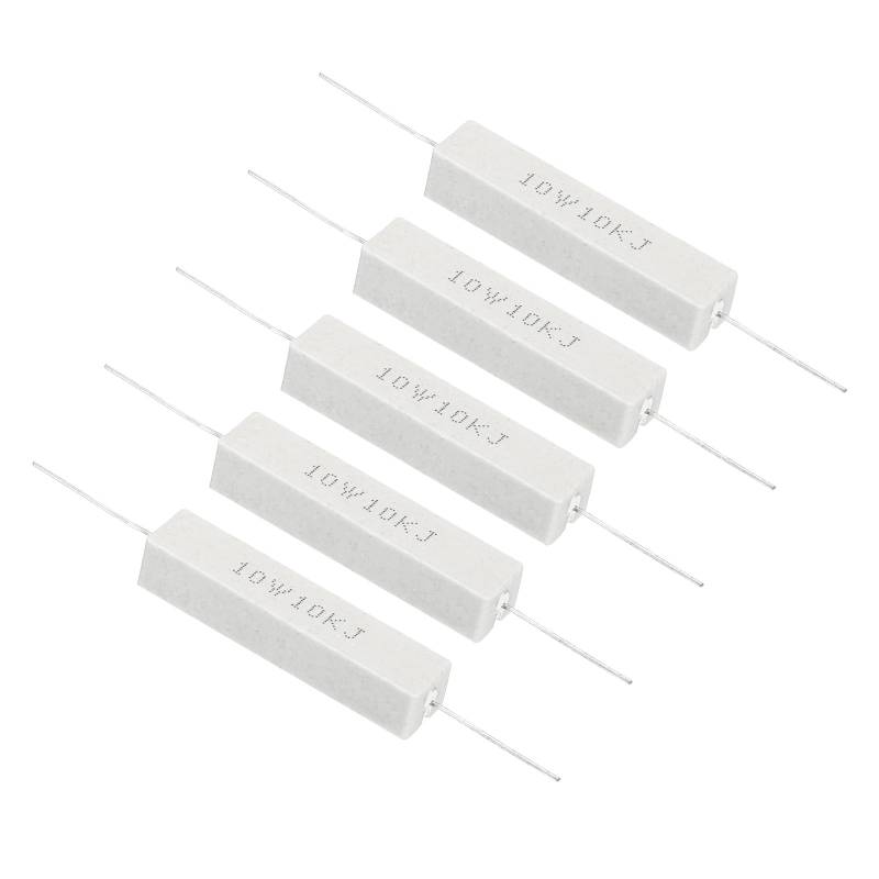 PATIKIL 5 Stück 10K Ohm Widerstände, 10W Keramik Zement Widerstand Leistungs Widerstand Kit Toleranz 5% für Netzadapter Audio Computer TV Leiterplatte von PATIKIL