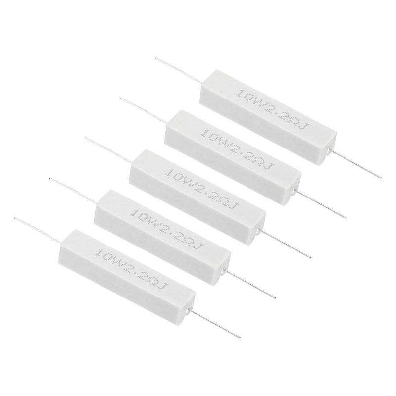 PATIKIL 5 Stück 2,2 Ohm Widerstände, 10W Keramikzementwiderstand Power Cement Resistor Kit Toleranz 5% für Netzadapter Audio Computer TV Leiterplatte von PATIKIL