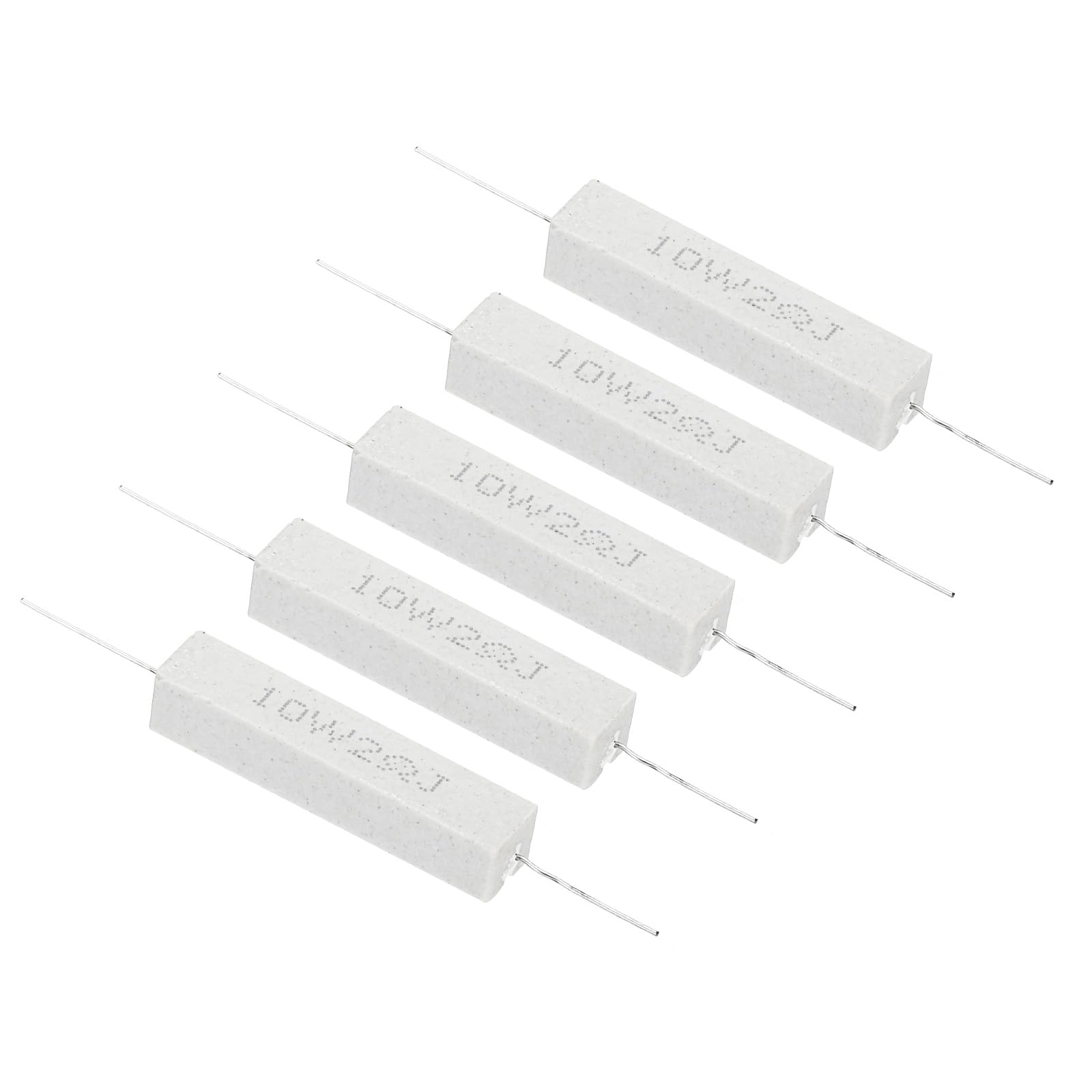 PATIKIL 5 Stück 2 Ohm Widerstände, 10W Keramik Zementwiderstand Leistungs Zementwiderstand Kit Toleranz 5% für Netzadapter Audio Computer TV Leiterplatte von PATIKIL