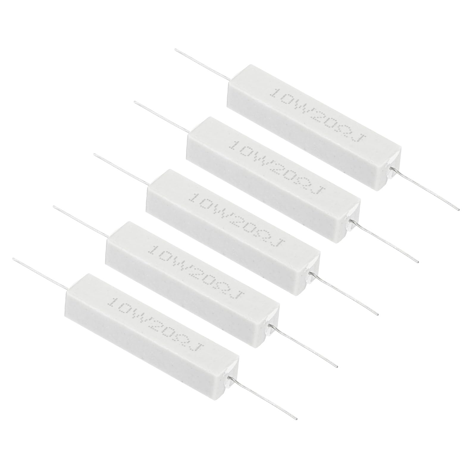 PATIKIL 5 Stück 20 Ohm Widerstände, 10W Keramik Zementwiderstand Power Zementwiderstand Kit Toleranz 5% für Netzadapter Audio Computer TV Leiterplatte von PATIKIL