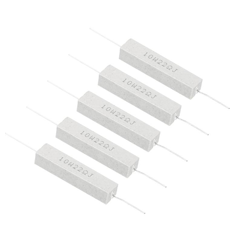 PATIKIL 5 Stück 22 Ohm Widerstände, 10W Keramik Zementwiderstand Power Zementwiderstand Kit Toleranz 5% für Netzadapter Audio Computer TV Leiterplatte von PATIKIL