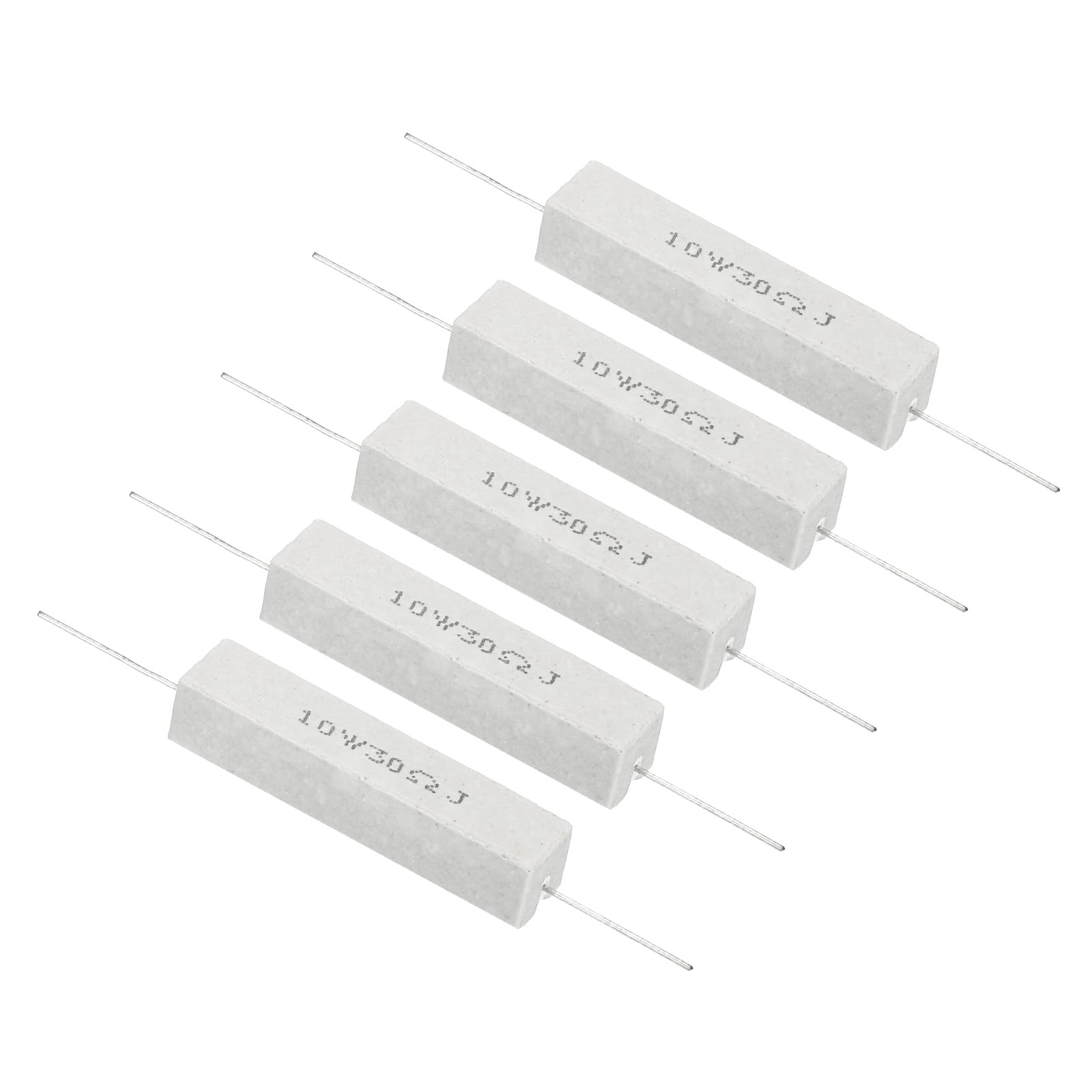 PATIKIL 5 Stück 30 Ohm Widerstände, 10W Keramikzementwiderstand Power Cement Resistor Kit Toleranz 5% für Netzadapter Audio Computer TV Leiterplatte von PATIKIL