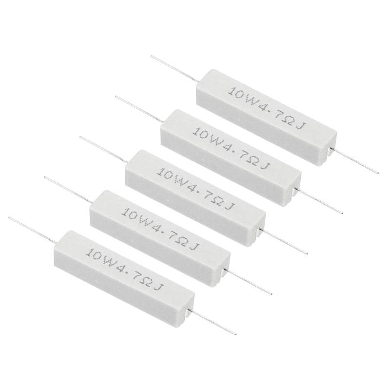 PATIKIL 5 Stück 4,7 Ohm Widerstände, 10W Keramikzementwiderstand Power Cement Resistor Kit Toleranz 5% für Netzadapter Audio Computer TV Leiterplatte von PATIKIL