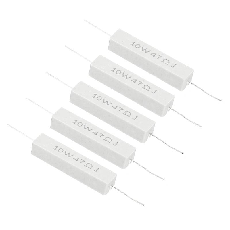 PATIKIL 5 Stück 47 Ohm Widerstände, 10W Keramik Zementwiderstand Leistungs Zementwiderstand Kit Toleranz 5% für Netzadapter Audio Computer TV Leiterplatte von PATIKIL