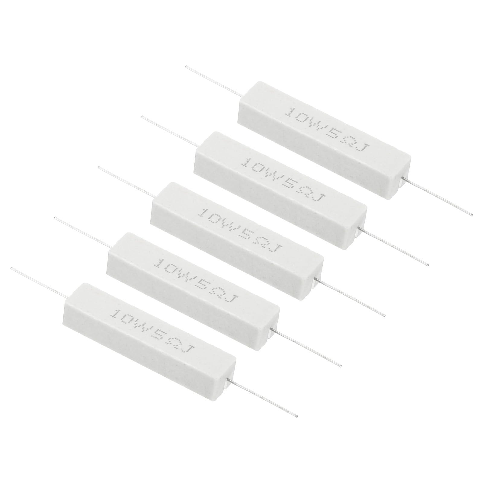 PATIKIL 5 Stück 5 Ohm Widerstände, 10W Keramik Zement Widerstand Power Zement Widerstand Kit Toleranz 5% für Netzadapter Audio Computer TV Leiterplatte von PATIKIL