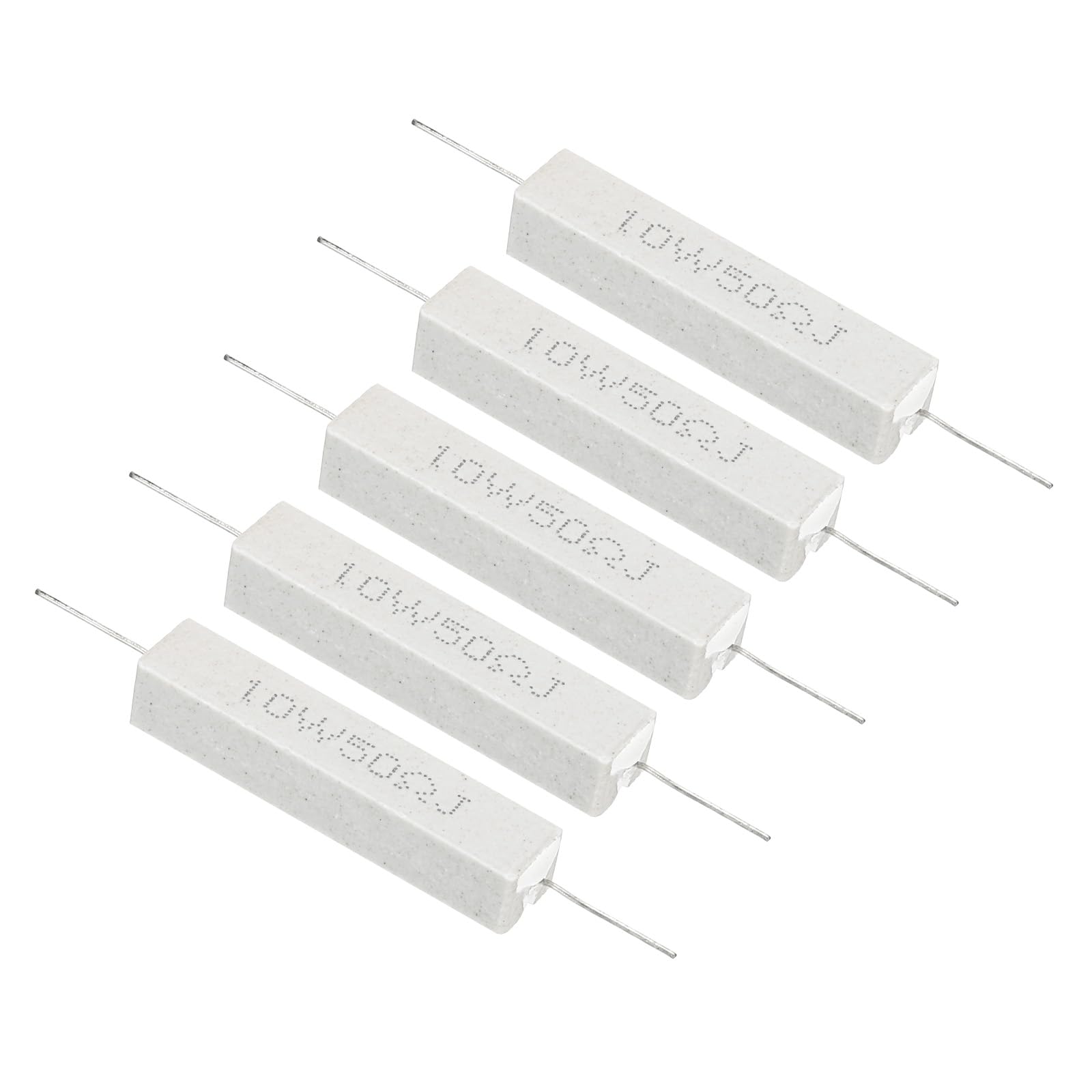 PATIKIL 5 Stück 50 Ohm Widerstände, 10W Keramik Zementwiderstand Leistungs Zementwiderstand Kit Toleranz 5% für Netzadapter Audio Computer TV Leiterplatte von PATIKIL