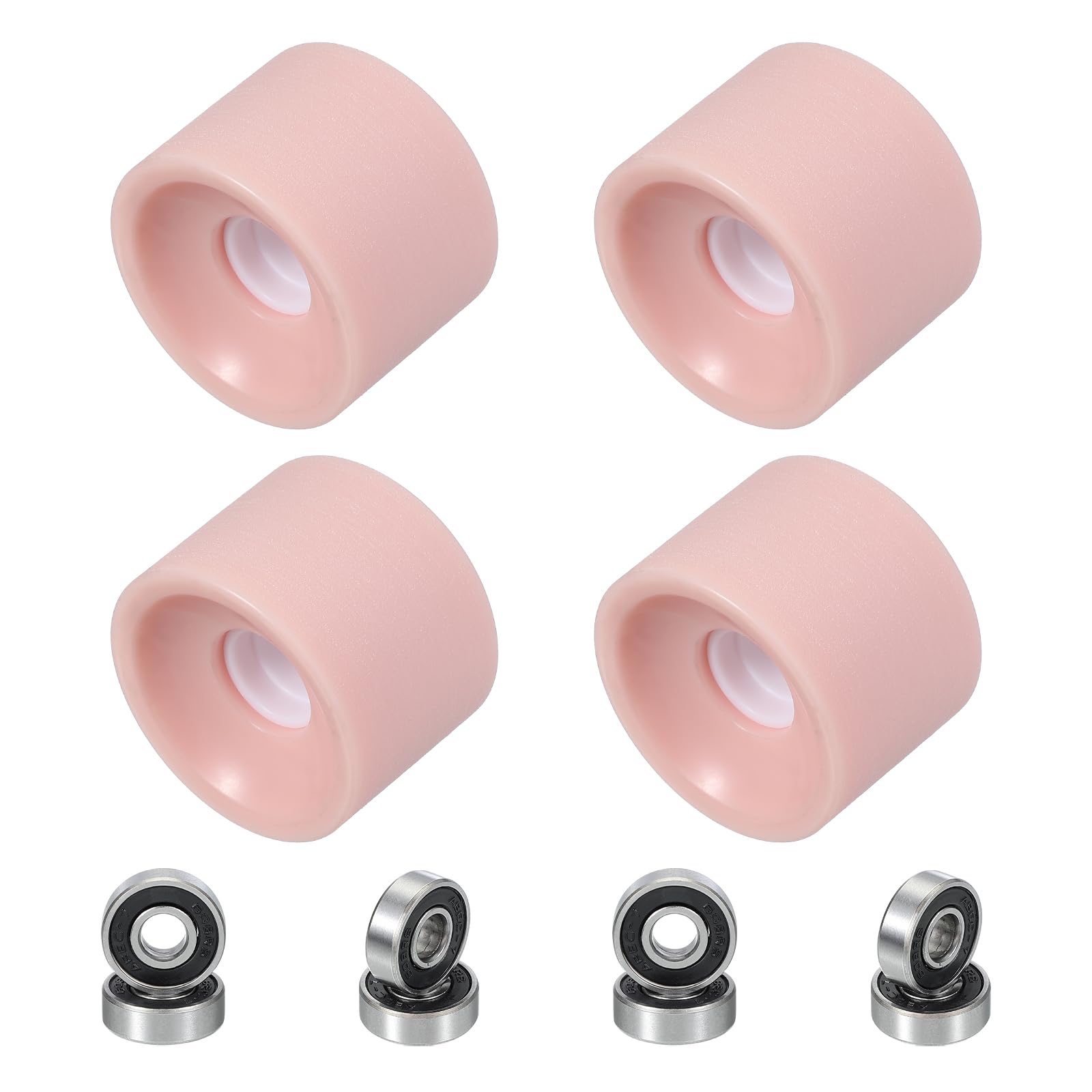 PATIKIL 70mm Skateboardräder 1 Satz 78A Härte Streeträder PU Cruiser Räder mit 608RS Lagern für Skateboards Ersatz, Frosted Pink von PATIKIL