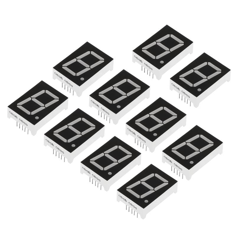 PATIKIL LED Anzeige Digitale Röhre 10 Pack Gemeinsame Anode 7 Abschnitt 10 Pin 1 Bit 3.3V 1" Ziffer Höhe LED Anzeige Module für Elektronisch Fahrer Brett Grün von PATIKIL