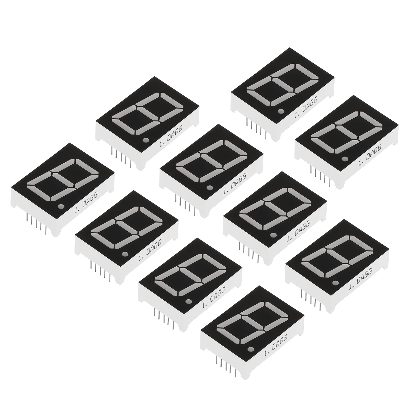 PATIKIL LED Anzeige Digitale Röhre 10 Pack Gemeinsame Kathode 7 Abschnitt 10 Pin 1 Bit 3.3V 1" Ziffer Höhe LED Anzeige Module für Elektronisch Fahrer Brett Grün von PATIKIL