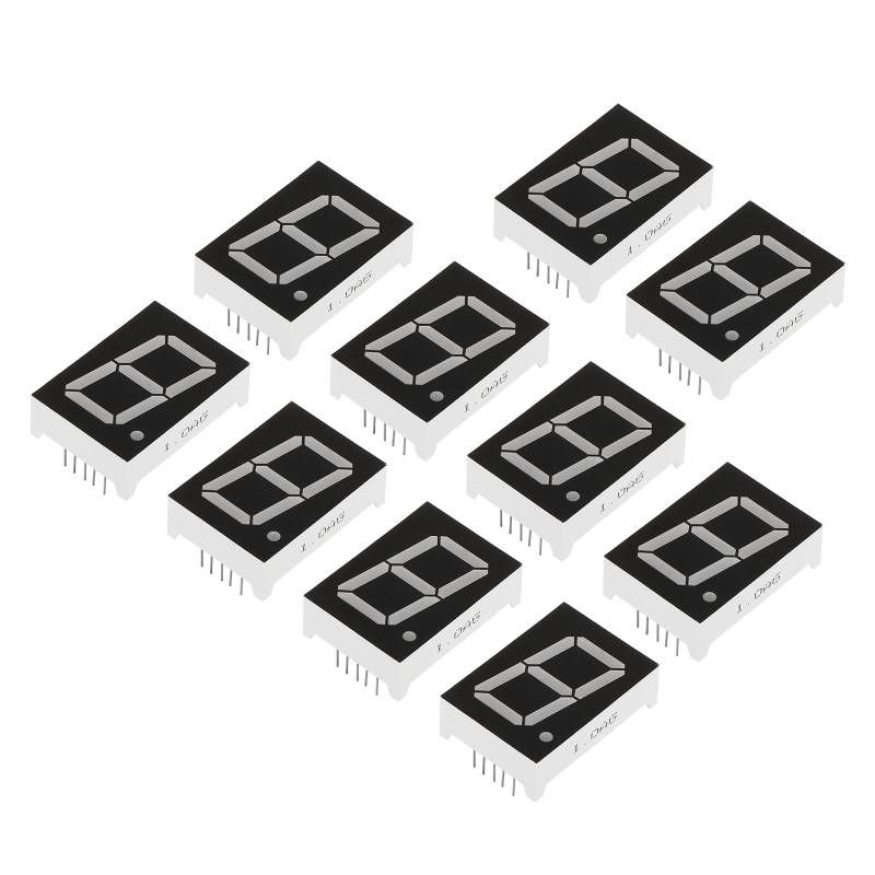 PATIKIL LED Anzeige Digitale Röhre 10 Pack Gemeinsame Kathode 7 Abschnitt 10 Pin 1 Bit 3.3V 1" Ziffer Höhe LED Anzeige für Elektronisch Fahrer Brett Gelb Grün von PATIKIL