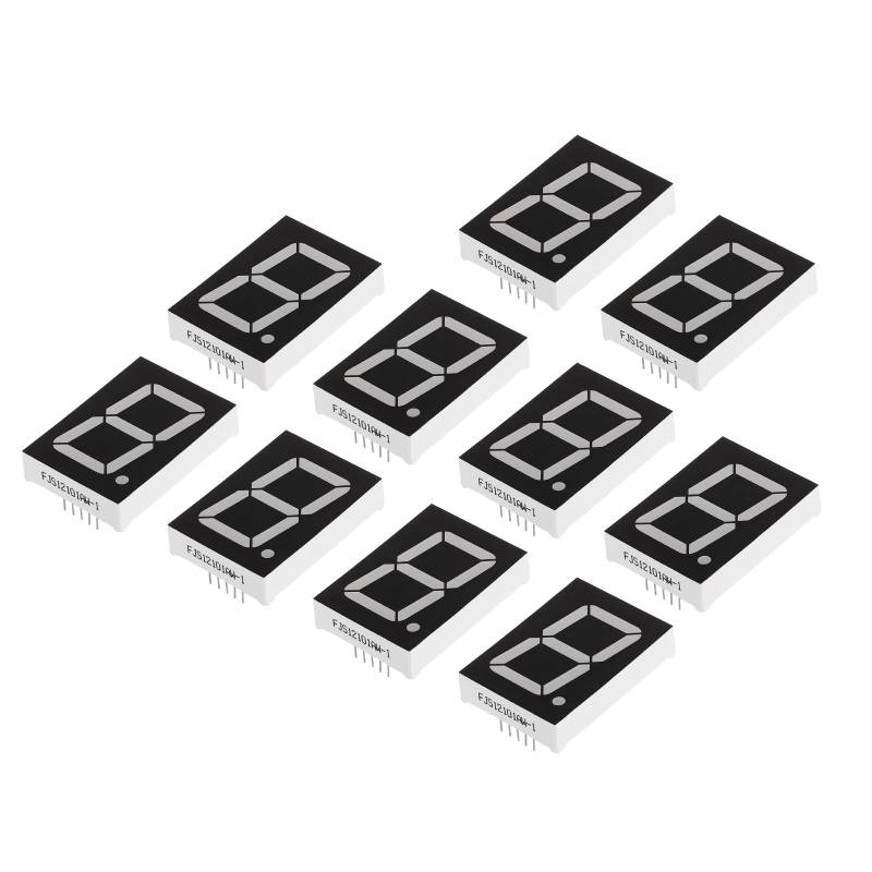 PATIKIL LED Anzeige Digitale Röhre 10 Pack Gemeinsame Kathode 7 Abschnitt 10 Pin 1 Ziffer 3V LED Anzeige Module für Elektronisch Fahrer Brett Weiß von PATIKIL