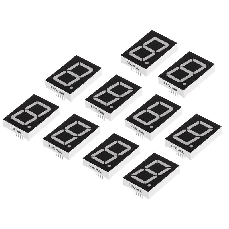 PATIKIL LED Anzeige Digitale Röhre 10 Pack Gemeinsame Kathode 7 Abschnitt 10 Pin 1 Ziffer 6V LED Anzeige Module für Elektronisch Fahrer Brett Weiß von PATIKIL